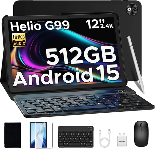 Doogee T40 Pro Tablet W/ Keyboard, Stylus, Mouse, Case Bundle (512GB, WiFi, 4G)