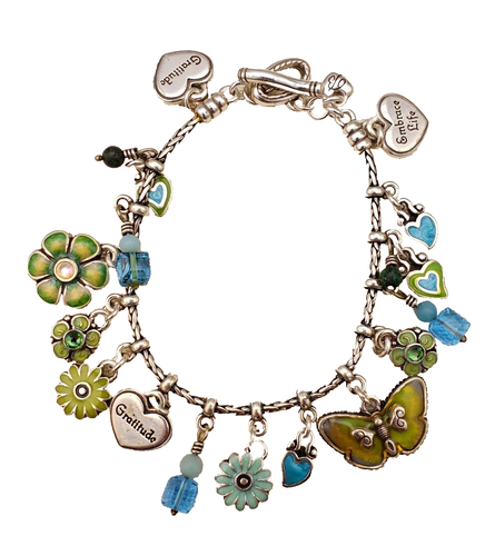 "Brazalete Dije Brighton Abraza Vida Mariposa y Flores 7-1/2" - Imagen 7 de 10