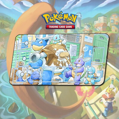 Playmat Blastoise Warturtle Squirtle Pokemon TCG