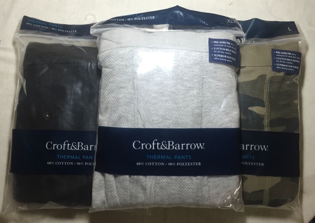 CROFT & BARROW THERMAL UNDERWEAR PANTS REGULAR AND TALL M L XL XXL