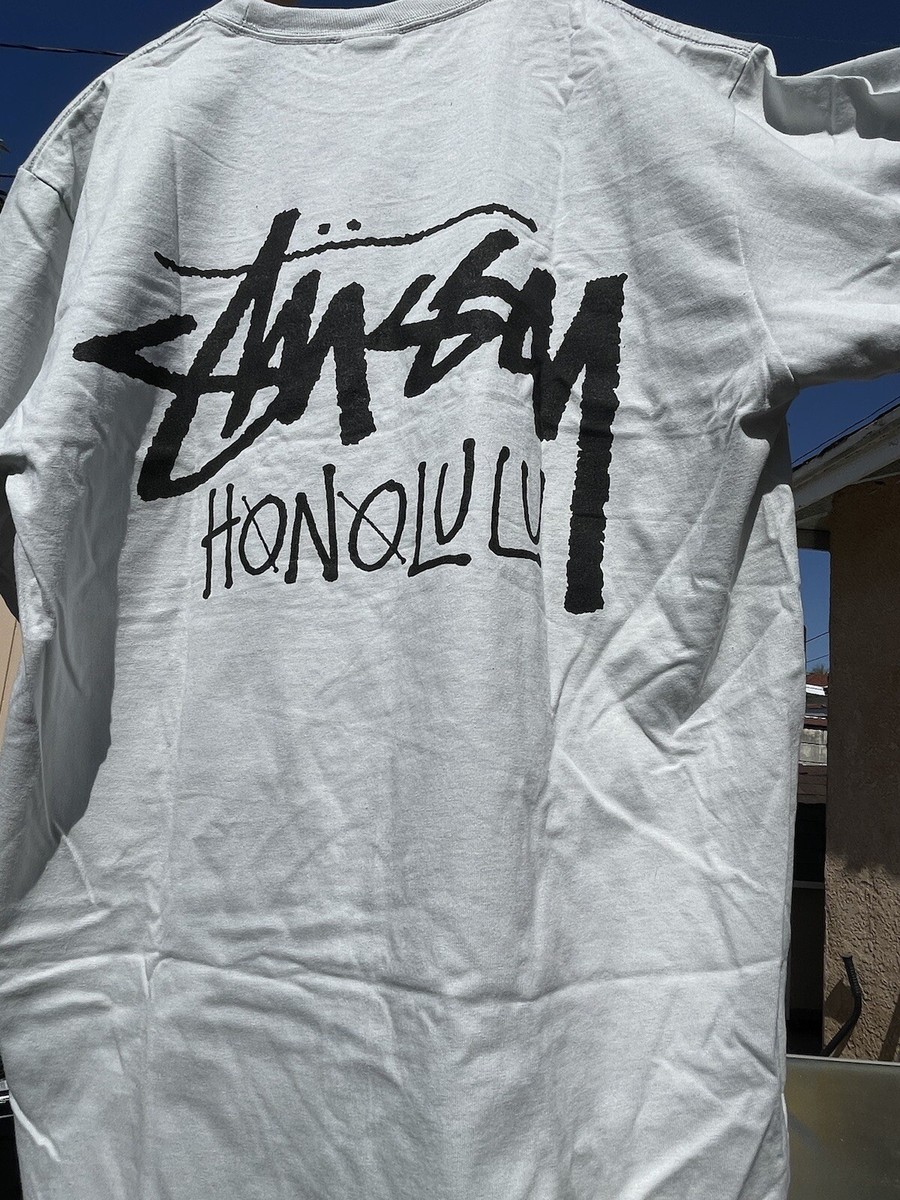 【ステューシー】Stussy Stock Honolulu T-Shirt White Stussy Honolulu Limited Edition T-Shirt Size L White NEW