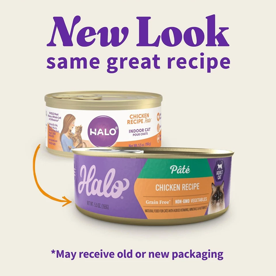Halo Chicken Recipe Grain Free Wet Cat Food Pate 5.5 Ounce Pack Of 12 Cans - Image 2 of 4