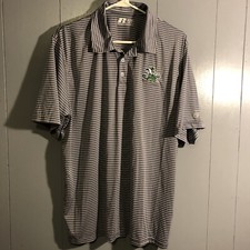Notre Dame Fighting Irish Men  s Polo Shirt Size XL Stripes Irish Logo Russell