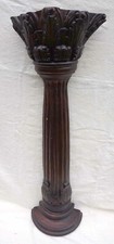 Corbeille demi colonne cannelée pilastre bois sculpté feuilles d'acanthe XIXème