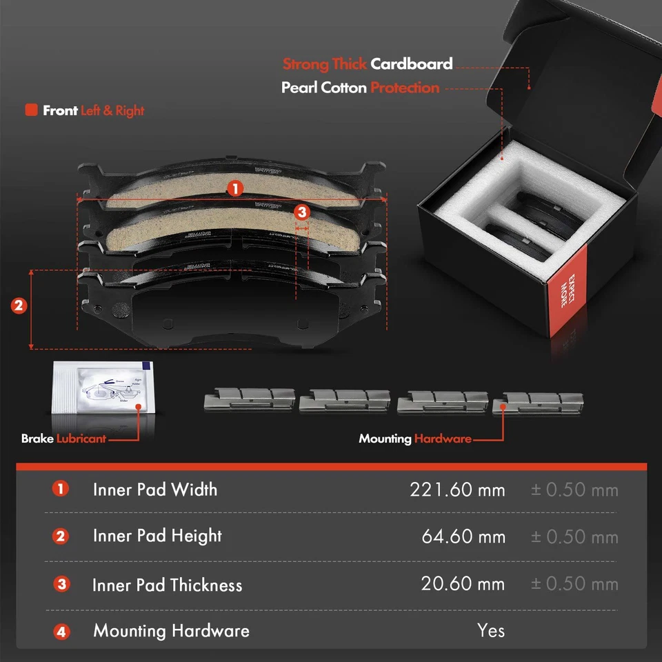 6x Rotores de disco delanteros y pastillas de freno de cerámica para Ford E-550 F-450 F-550 Super Duty Foto 3 de 4