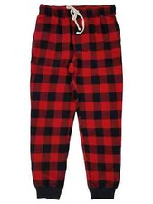 Mens Red Black Buffalo Plaid Flannel Jogger Sleep Pants Pajama Bottoms