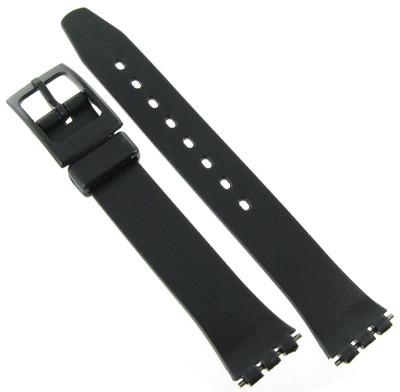 12mm Rubber PVC Black Ladies Replacement Watch Band Fits Swatch