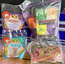 Vintage 90s Y2K Fast Food Toys Finger Board Hot Wheels Car Cyber Cycle X-Stunt