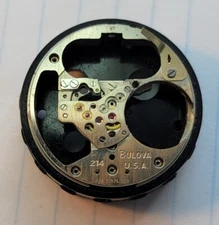 Vintage Bulova Accutron 214 Part 709 Movement Pillar Plate USA M7 1967 (A)