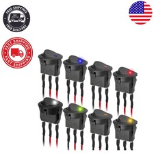Versatile 8PCS 12V 20A Toggle Rocker Switches for Marine, RV, Car - Multicolor
