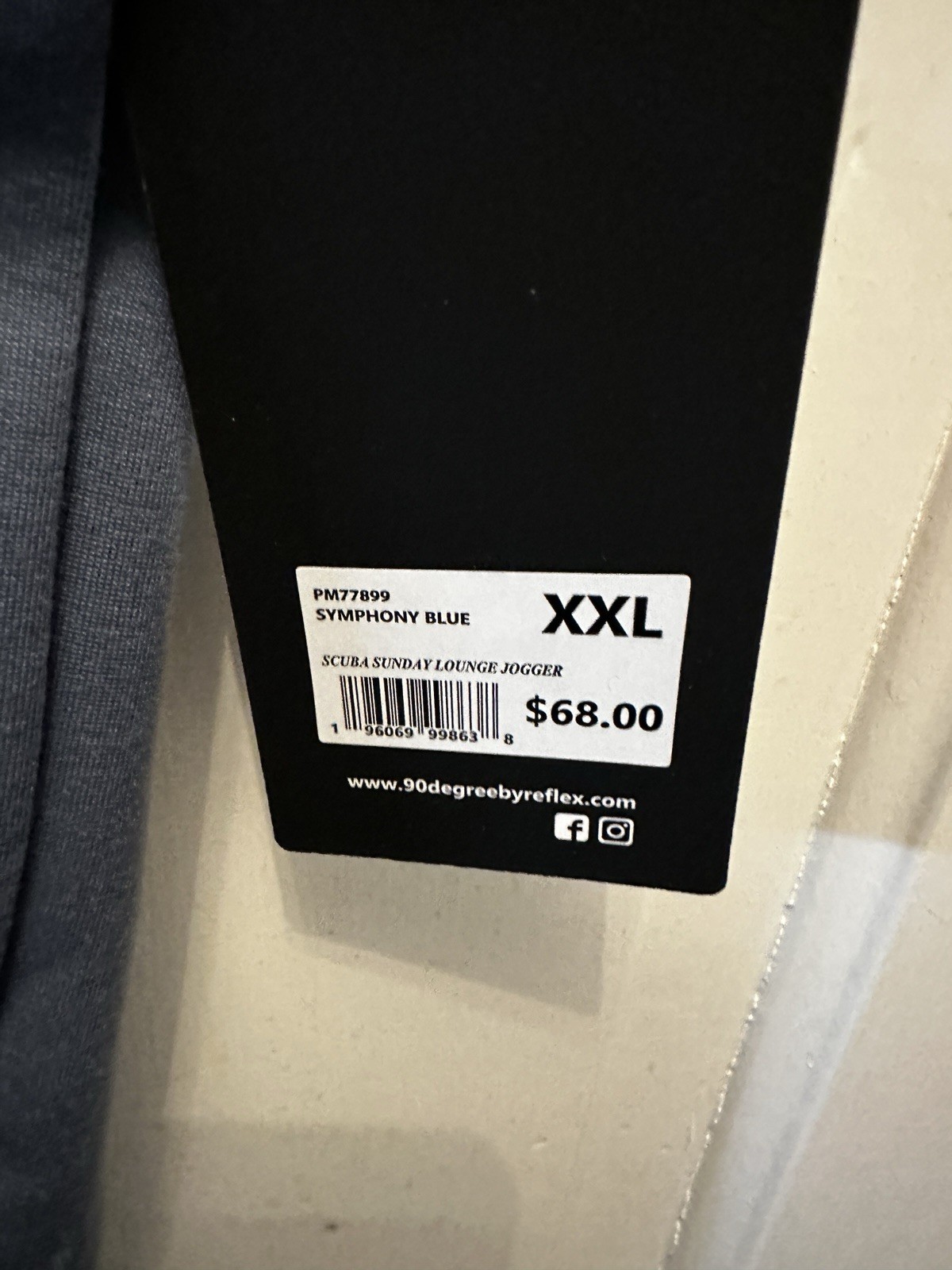 New Men’s 90 Degrees by Reflex Smokey Blue Joggers XXL