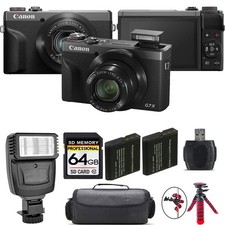 Canon PowerShot G7 X Mark III Camera Graphite  Extra Battery  Flash -64GB Kit