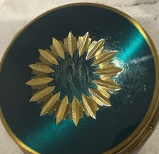 Vintage Stratton Powder Compact Diameter 8.5 cm Enamelled Design