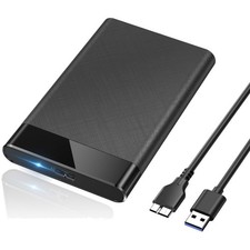 Festplattengehäuse 2,5 Zoll, USB 3.0 Externes Festplatten Gehäuse für 7mm/9.5...