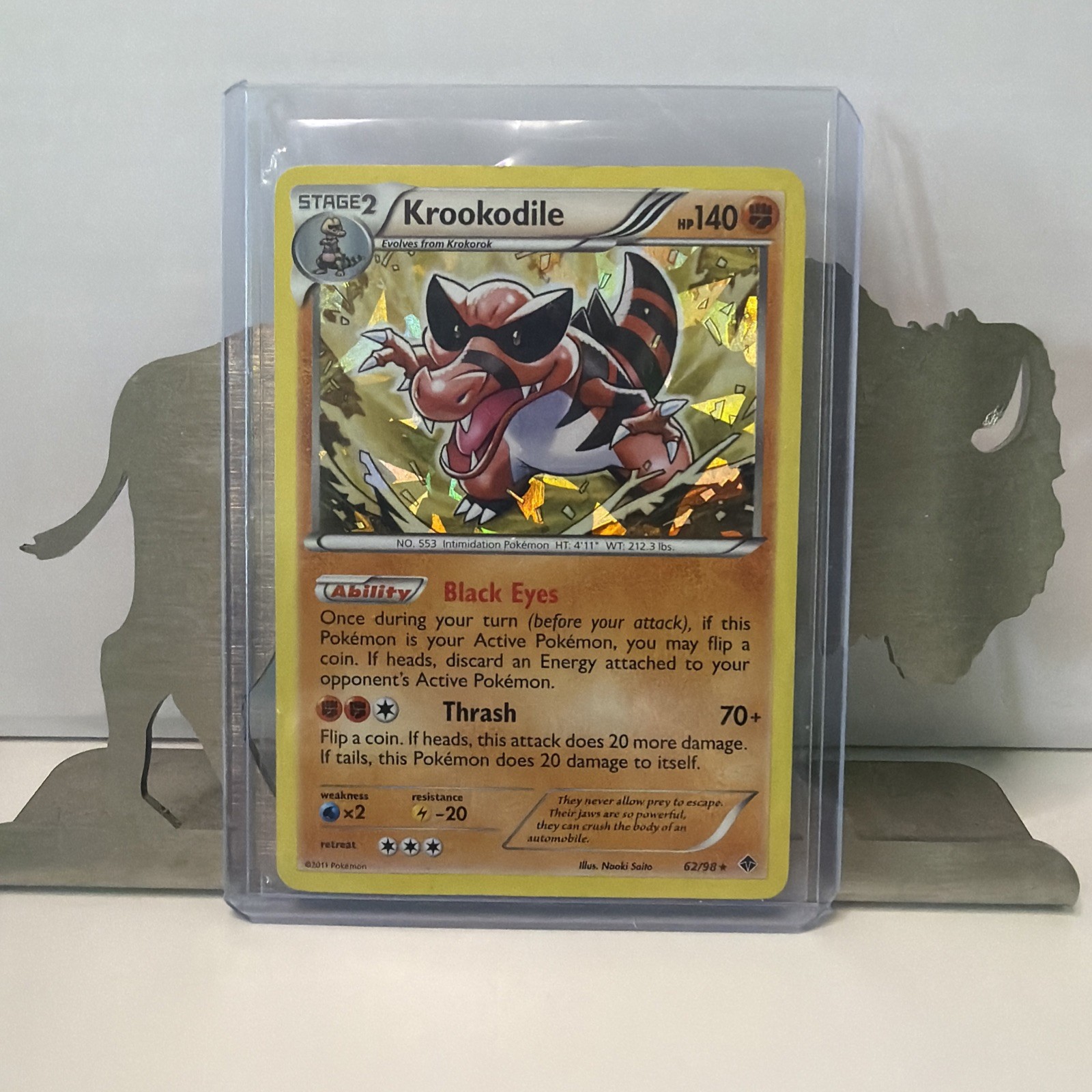 Pokémon KROOKODILE 62/98 Rare Cracked Ice Holo Foil NM Emerging Powers Near Mint