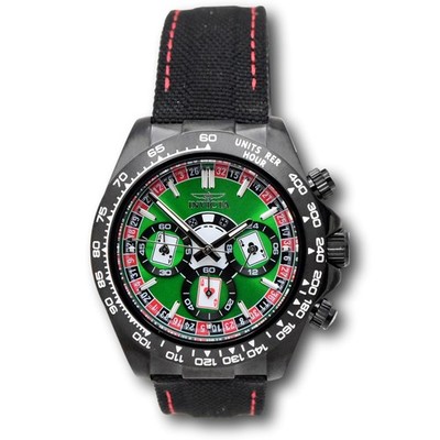 Invicta Speedway Montecarlo Casino Men's 40mm Black Leather Chrono
