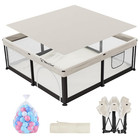 Portable Baby Playpen with Balls, Quick Fold Design, Beige, 50x50x27 Inch