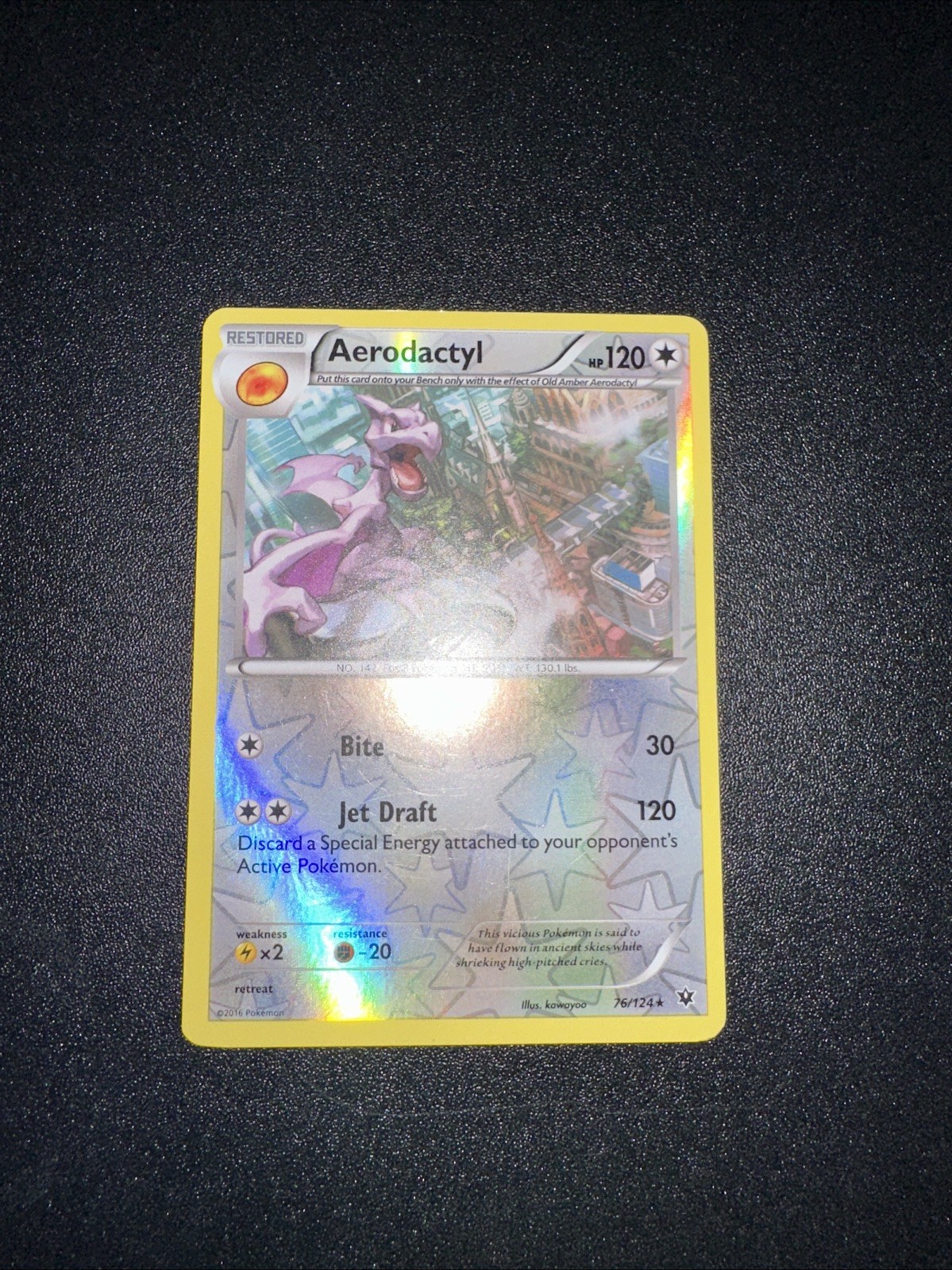 Pokémon TCG Aerodactyl 76/124 XY Fates Collide Reverse Holo Rare NM/LP