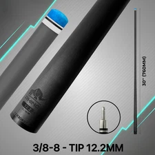 RHINO CARBON POOL CUE SINGLE SHAFT  – 30" -  3/8-8 🟢  12.2 🎯12.4 🎯12.5 🎯