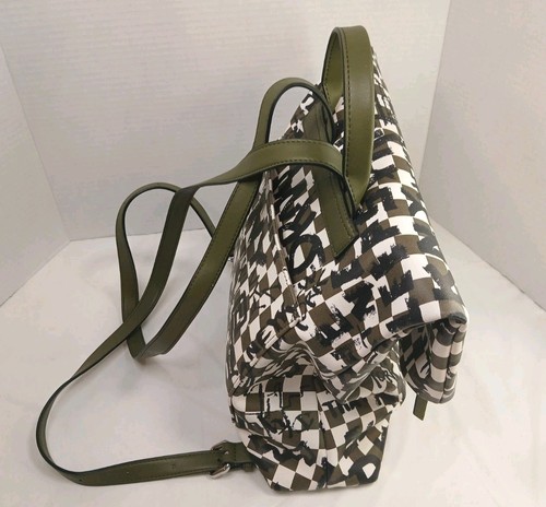 DKNY Olive Green Tilly Graffiti Fold Backpack - Picture 4 of 24