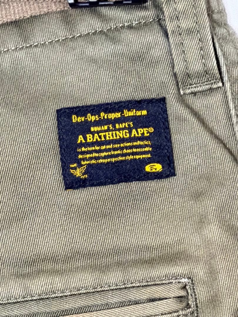 A BATHING APE Cotton Cargo Half Pants Khaki M BA0226181 thumbnail 15