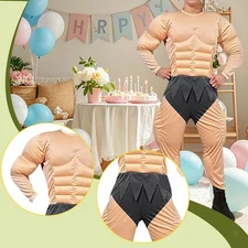 Mens Muscle Jumpsuit Muscular Male Bodysuit for Party Supplies Themed Events
