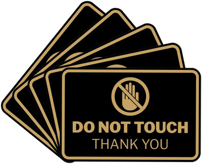 Classic Framed Do Not Touch Thank You Sign (Black/Gold) - Small (5 Pack)