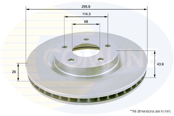 Brake Disc Front Fits Nissan Juke Pulsar X-Trail Renault Koleos COMLINE ADC0274V