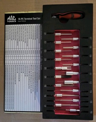 Mac Tools 18psc Terminal Reamoval Tool Set W/Handle Like New Rare!