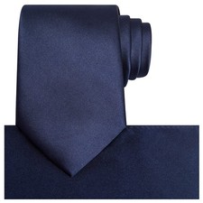 Satin Tie Set Solid Ties Mens Necktie Pocket Square Formal Wedding Accessory