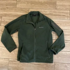 Marmot Soft Shell Fleece Polartec Full Zip Army Green Jacket Mens Size Medium