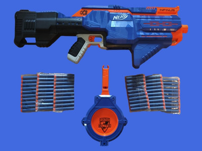 NERF N-Strike Elite Infinus Dartblaster mit Trommelmagazin, 60Darts &Batterien D