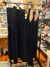 Lot of 5 Black Sleeveless Summer Midi Dresses Inc Benetton, J Crew, Quince S, XS