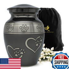 Pet Ashes Urn - Cremation Urn for Dogs Cats Paw Print Memorial - Up to 55 lb