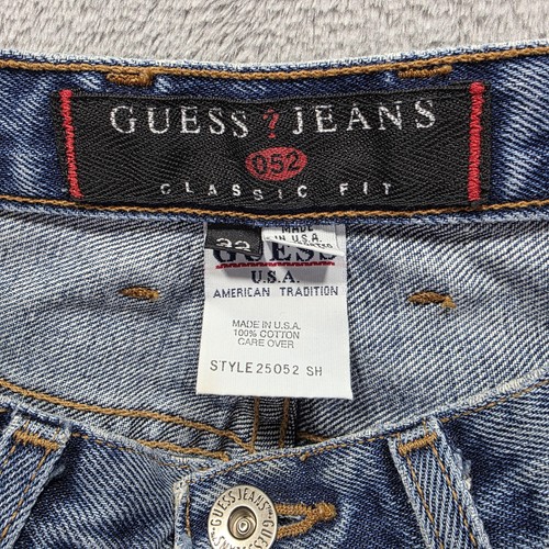 VINTAGE Guess Jeans Mens 32 Classic Fit Made USA Denim 90s Style 25052 SH - Picture 3 of 9