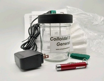 Colloidal Silver Generator 99.99% Silver, Simple Health Products 8oz jar BLK