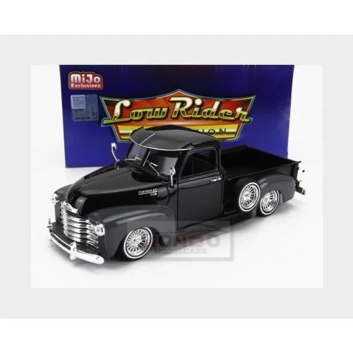 1:24 WELLY Chevrolet 3100 Pick-Up Low Rider 1953 Black Grey WE22087LRW-BKGRY - Immagine 2 di 2