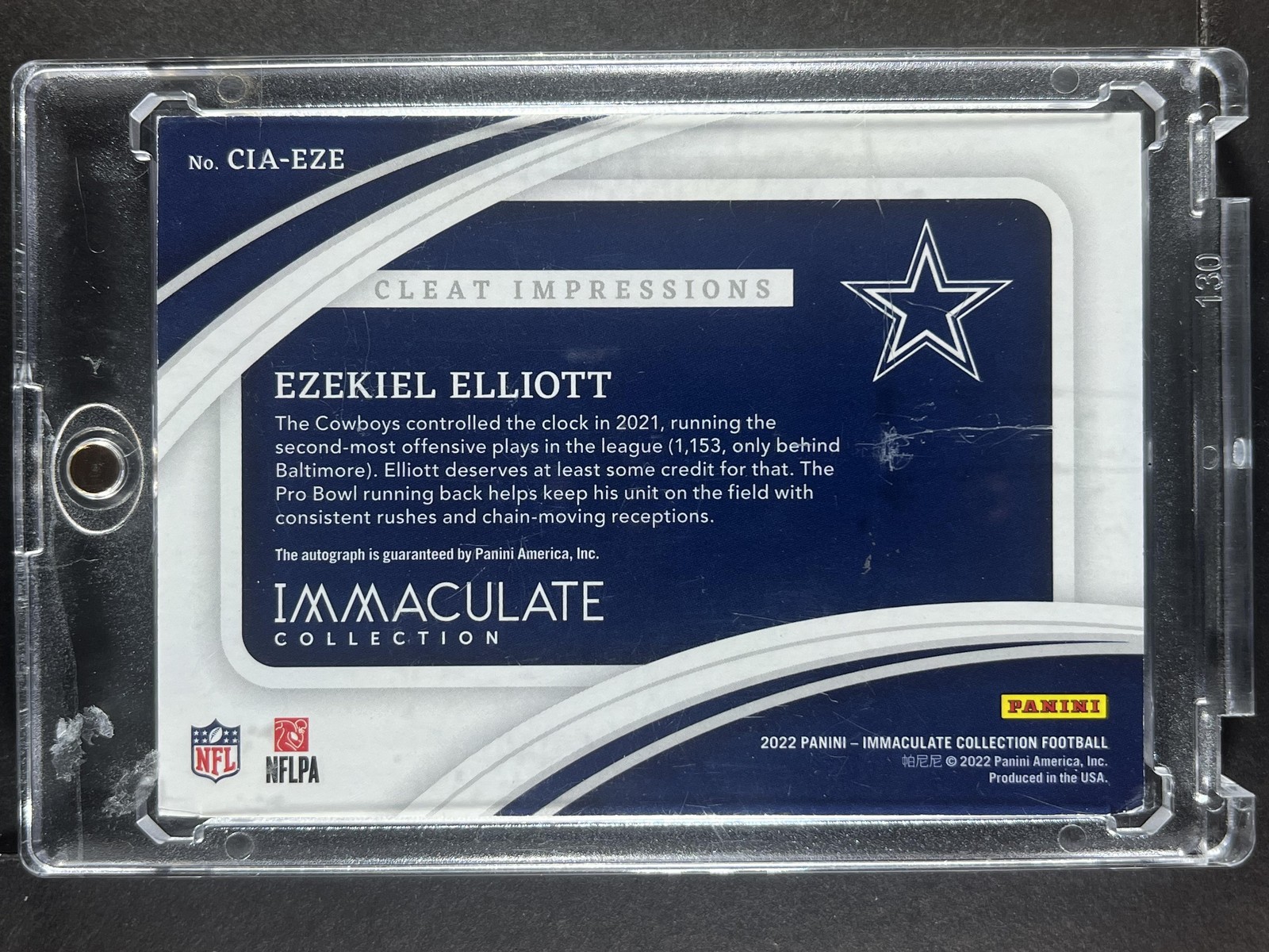 2022 Panini Immaculate #CIA-EZE Ezekiel Elliott Cleat Impression Auto /25 250017 view 2
