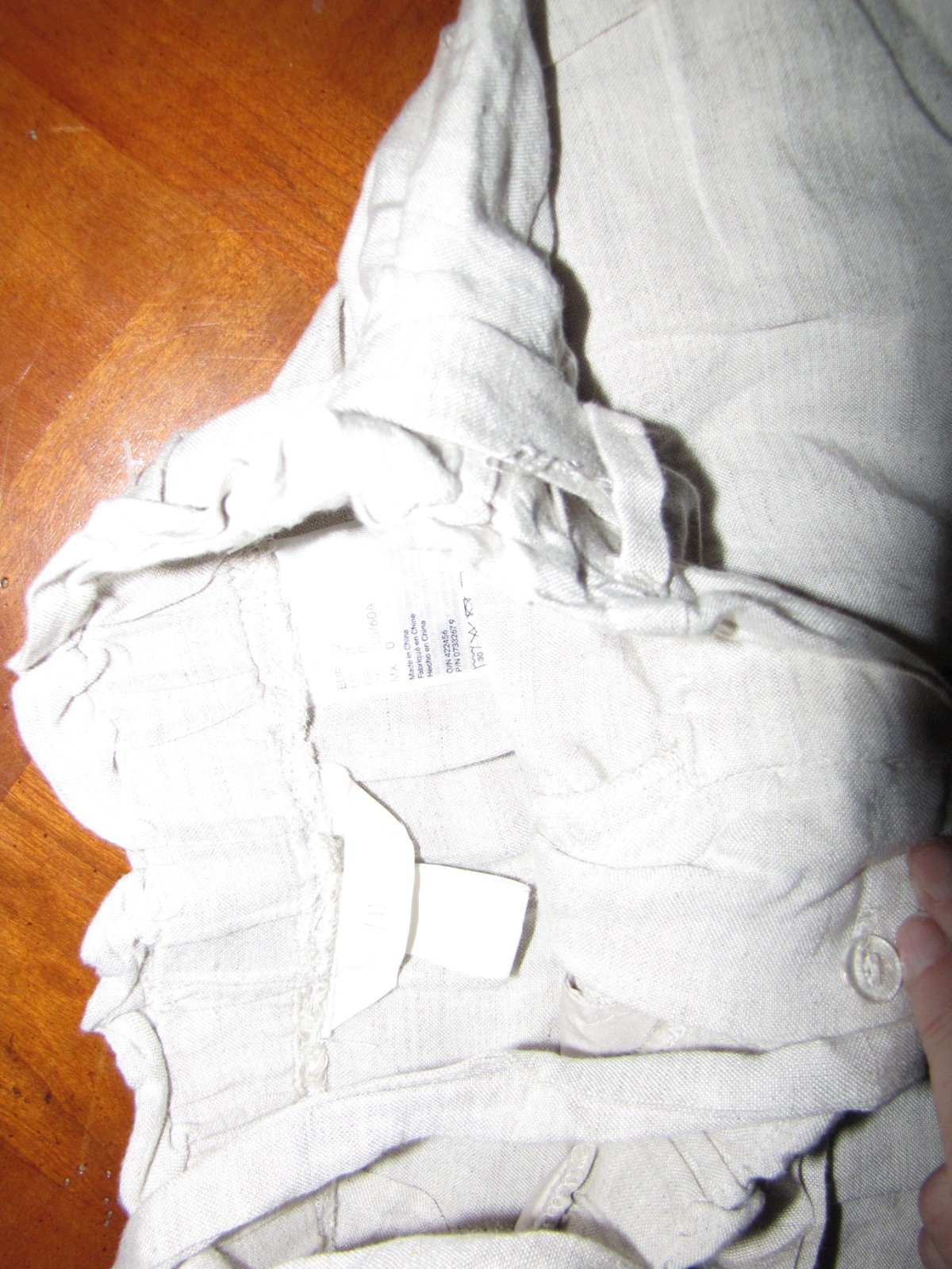 H&M Linen Blend Women's Beige Belted Shorts Size 0 With Pockets thumbnail 3