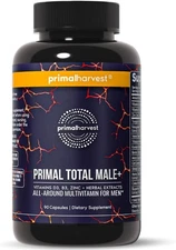 Primal Harvest Total Male+ Multivitamin for Bone & Muscle Support, 1 Pack, 90ct