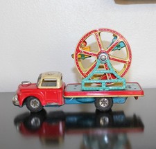 Vintage 1956 TN Nomura Tin Carnival Circus Ferris Wheel Friction Truck. Japan