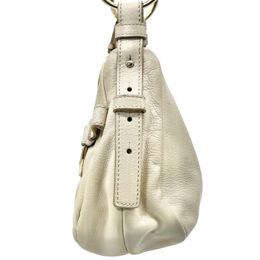 Anello borsetta Yves Saint Laurent pelle bianca oro