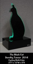 The Black Cat by Dorothy Tanner – Lumonics Light Sculpture – Acrylic & LED – Sig