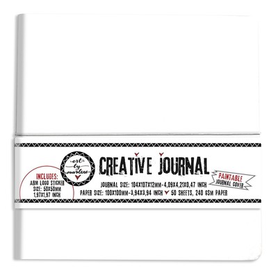 Art By Marlene Creative Paintable Journal Cover-Nr. 14,All White With Separate S