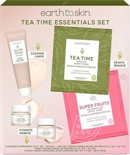 earth to skin Tea Time Essential Set Cleanser Day Night Cream 2 Face Masks
