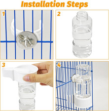 Automatic Bird Water Dispenser 2 Pcs No Mess Parrot Cage Water Feeder Drinker...
