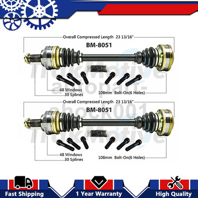 2 Rear TrakMotive CV Axle Joint Shaft For BMW M3 1999 1998 1997 1996 1995