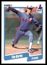 1990 Fleer Tim Burke Montreal Expos #342