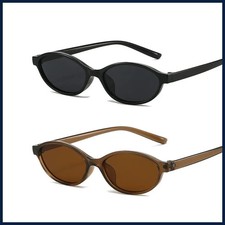 Retro Oval Cat Eye Sunglasses Small Frame Trendy Fashion Punk Sunshade