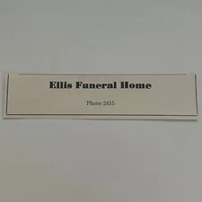 Ellis Funeral Home 1950 Paoli Indiana Ad SAH1-H6
